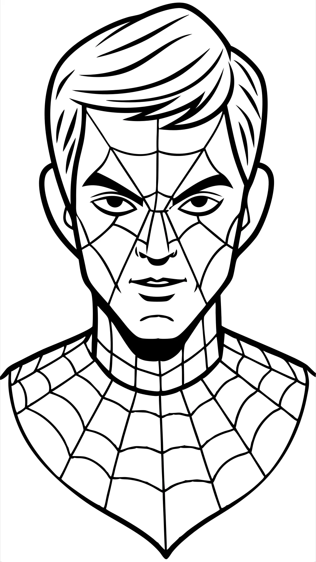 spiderman face coloring page